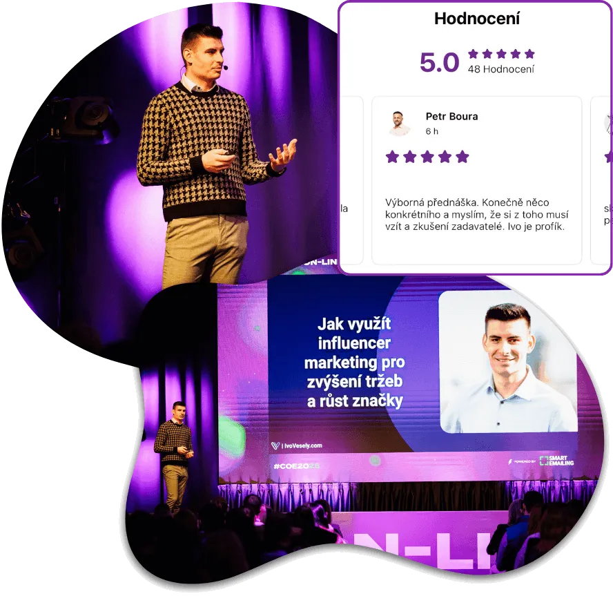 Ivo Veselý přednáší na Czech Online Expo o influencer marketingu